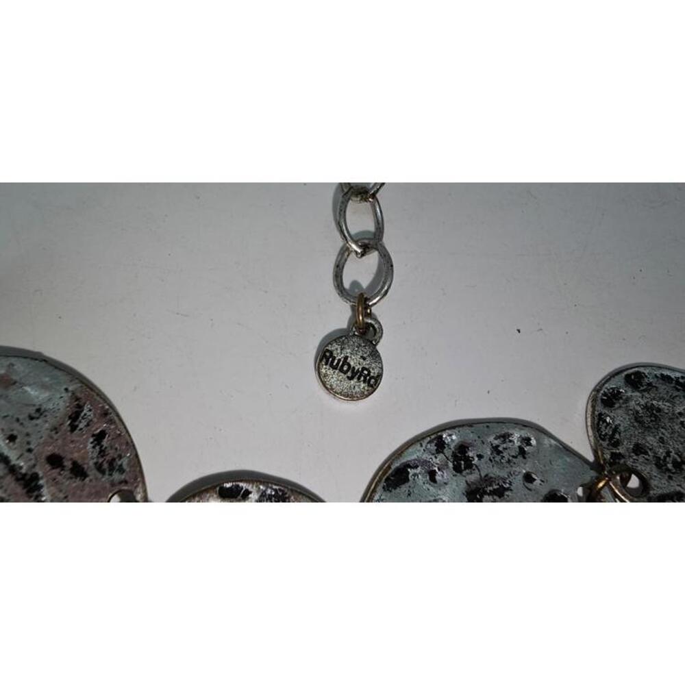 Vtg Ruby Road Silver-Tone Statement Necklace With… - image 6